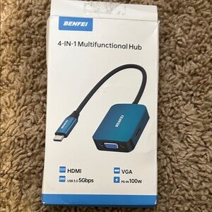 Blue 4-in-1 USB-C Hub